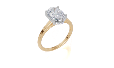 18ct Yellow Gold Oval Cut 2.09 Carat tw of  Diamond Ring