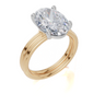 18ct Yellow Gold Oval Cut 4.00 Carat of  Diamond Ring and 18ct Yellow Gold  Band