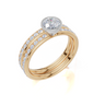 18ct Yellow Gold Round Cut 0.82 Carat tw of  Diamond Ring and 18ct Yellow Gold 0.35 Carat tw of   Diamond Band