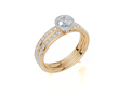 18ct Yellow Gold Round Cut 0.82 Carat tw of  Diamond Ring and 18ct Yellow Gold 0.35 Carat tw of   Diamond Band