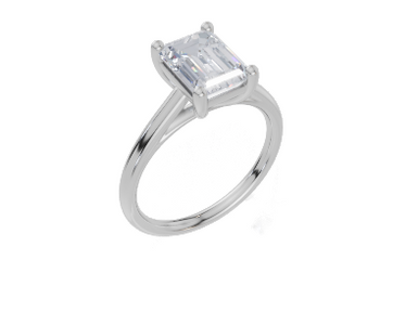 18ct White Gold Emerald Cut 2.00 Carat of Lab-Grown Diamond Ring