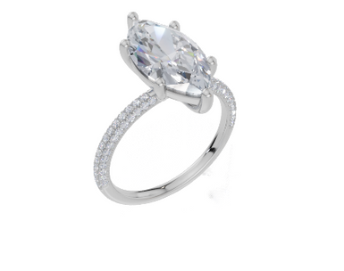18ct White Gold Marquise Cut 3.32 Carat tw of  Diamond Ring