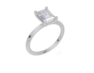 18ct White Gold Emerald Cut 1.50 Carat of  Diamond Ring