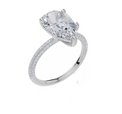 18ct White Gold Pear Cut 3.32 Carat tw of Lab-Grown Diamond Ring