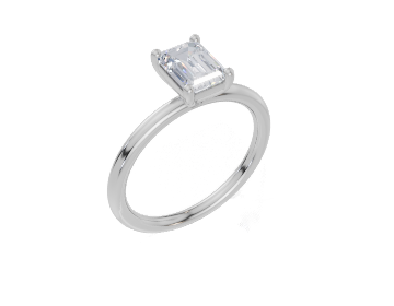 18ct White Gold Emerald Cut 1.00 Carat of Lab-Grown Diamond Ring