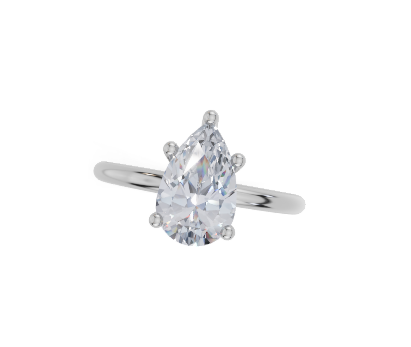 18ct White Gold Pear Cut 1.57 Carat tw of  Diamond Ring