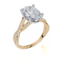 18ct Yellow Gold Oval Cut 3.24 Carat tw of Lab-Grown Diamond Ring