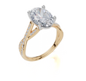 18ct Yellow Gold Oval Cut 3.24 Carat tw of Lab-Grown Diamond Ring