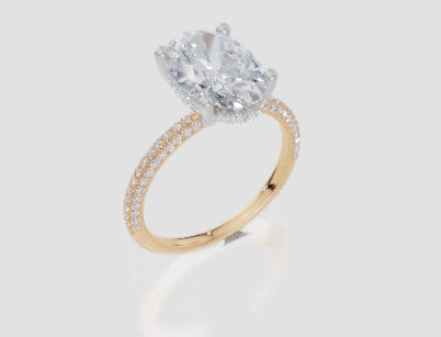 18ct Yellow Gold Oval Cut 3.42 Carat tw of Lab-Grown Diamond Ring