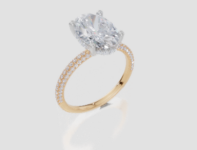 18ct Yellow Gold Oval Cut 3.42 Carat tw of Lab-Grown Diamond Ring