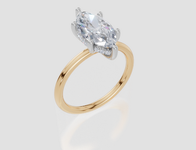 18ct Yellow Gold Marquise Cut 2.10 Carat tw of Lab-Grown Diamond Ring