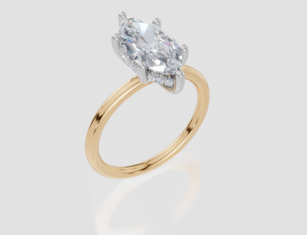 18ct Yellow Gold Marquise Cut 2.10 Carat tw of Lab-Grown Diamond Ring