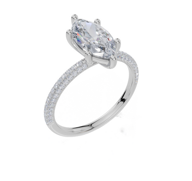 18ct White Gold Marquise Cut 1.82 Carat tw of Lab-Grown Diamond Ring