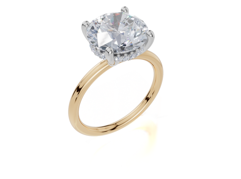 18ct Yellow Gold Round Cut 4.10 Carat tw of Lab-Grown Diamond Ring