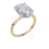 18ct Yellow Gold Oval Cut 4.10 Carat tw of  Diamond Ring
