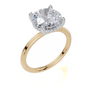 18ct Yellow Gold Round Cut 3.10 Carat tw of Lab-Grown Diamond Ring