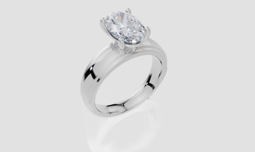 18ct White Gold Oval Cut 2.00 Carat of  Diamond Ring