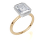 18ct Yellow Gold Emerald Cut 3.00 Carat of Lab-Grown Diamond Ring