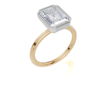 18ct Yellow Gold Emerald Cut 3.00 Carat of Lab-Grown Diamond Ring