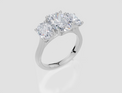 18ct White Gold Oval Cut 3.50 Carat tw of Lab-Grown Diamond Ring