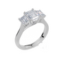 18ct White Gold Emerald Cut 1.66 Carat tw of Diamond Ring
