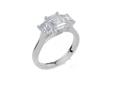 18ct White Gold Emerald Cut 1.66 Carat tw of Diamond Ring