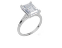 18ct White Gold Emerald Cut 4.00 Carat of Lab-Grown Diamond Ring