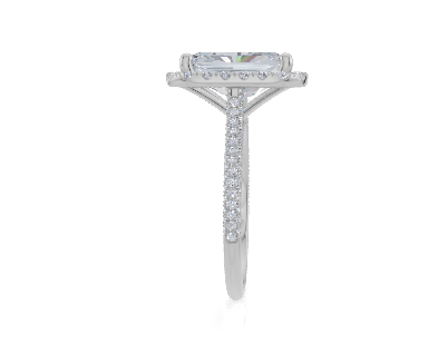 18ct White Gold Radiant Cut 4.65 Carat tw of  Diamond Ring