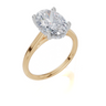 18ct Yellow Gold Oval Cut 3.10 Carat tw of Lab-Grown Diamond Ring