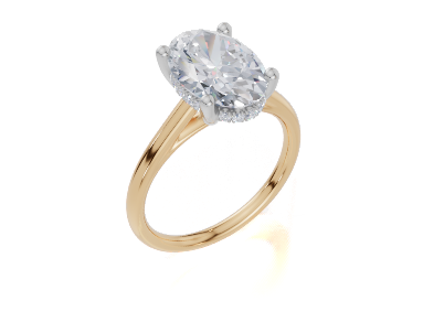 18ct Yellow Gold Oval Cut 3.10 Carat tw of Lab-Grown Diamond Ring