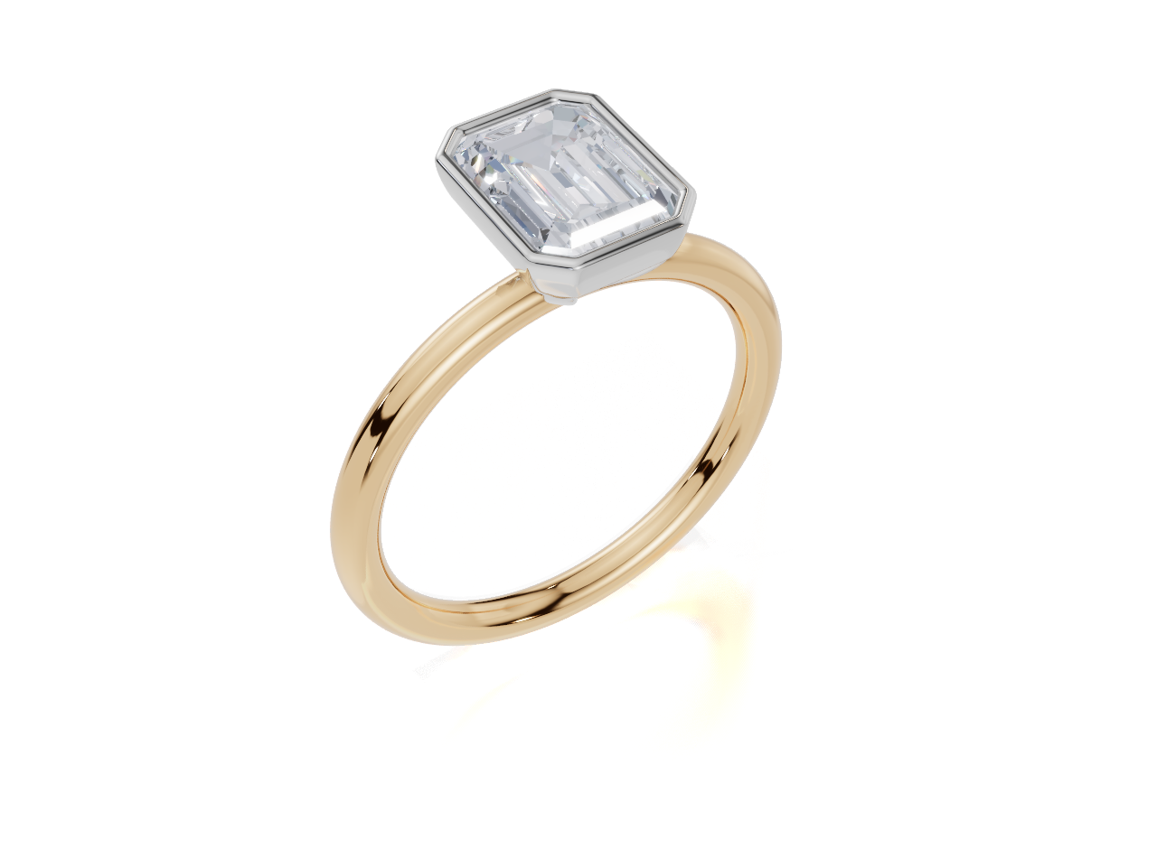 18ct Yellow Gold Emerald Cut 1.50 Carat of Lab-Grown Diamond Ring