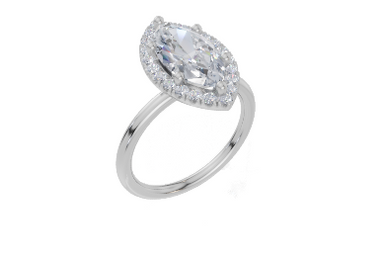 18ct White Gold Marquise Cut 2.33 Carat tw of Lab-Grown Diamond Ring