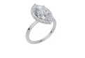 18ct White Gold Marquise Cut 2.33 Carat tw of Lab-Grown Diamond Ring