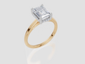 18ct Yellow Gold Emerald Cut 2.08 Carat tw of Lab-Grown Diamond Ring