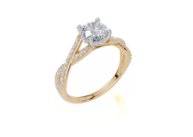 18ct Yellow Gold Round Cut 1.10 Carat tw of  Diamond Ring