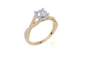 18ct Yellow Gold Round Cut 1.10 Carat tw of  Diamond Ring