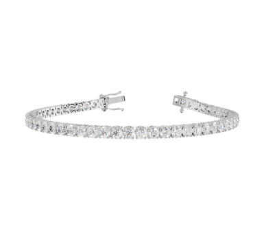 18CT White Gold Round Cut 7.40 Carat tw of Lab Grown Diamonds Tennis Bracelet