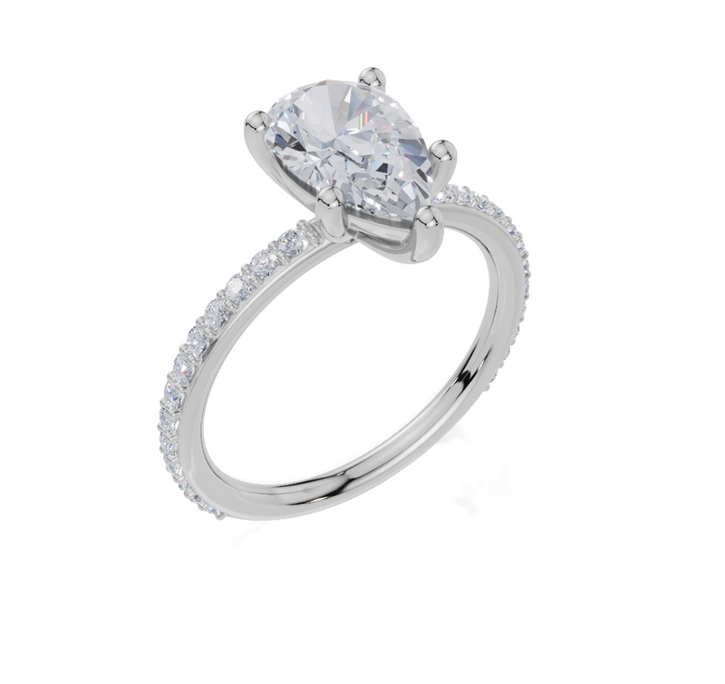 18ct White Gold Pear Cut 1.82 Carat tw of  Diamond Ring