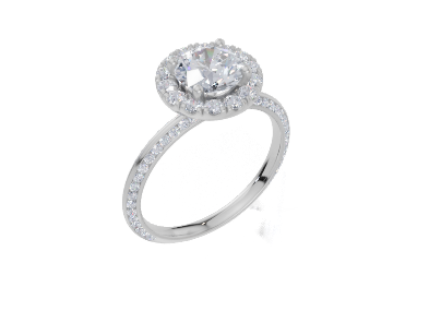 18ct White Gold Round Cut 1.61 Carat tw of Lab-Grown Diamond Ring