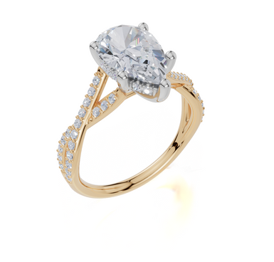 18ct Yellow Gold Pear Cut 2.38 Carat tw of Lab-Grown Diamond Ring
