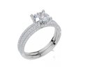 18ct White Gold Round Cut 1.37 Carat tw of  Diamond Ring and 18ct White Gold 0.35 Carat tw of   Diamond Band