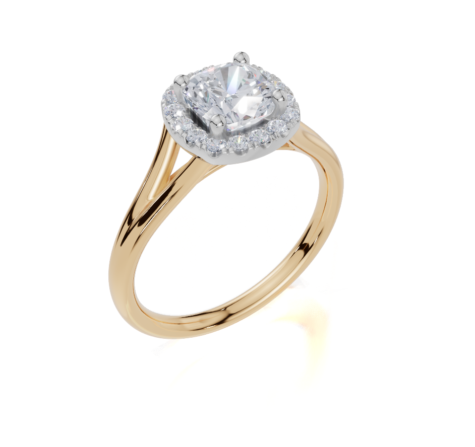 18ct Yellow Gold Cushion Cut 1.16 Carat tw of  Diamond Ring
