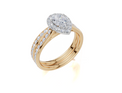 18ct Yellow Gold Pear Cut 1.00 Carat tw of Lab-Grown Diamond Ring and 18ct Yellow Gold 0.35 Carat tw of Lab-Grown  Diamond Band