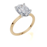 18ct Yellow Gold Oval Cut 3.10 Carat tw of Lab-Grown Diamond Ring