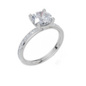 18ct White Gold Round Cut 1.82 Carat tw of  Diamond Ring