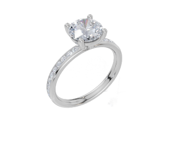 18ct White Gold Round Cut 1.82 Carat tw of  Diamond Ring