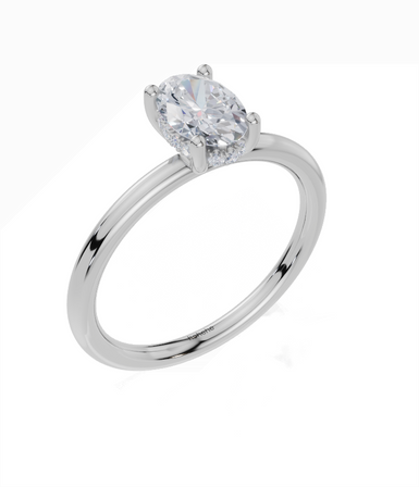 18ct White Gold Oval Cut 0.80 Carat tw of  Diamond Ring