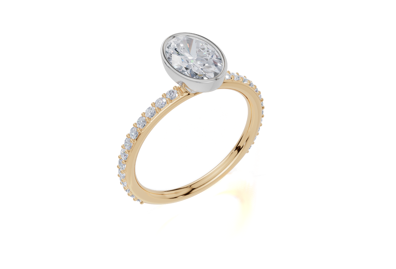 18ct Yellow Gold Oval Cut 1.32 Carat tw of Lab-Grown Diamond Ring