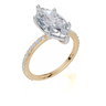18ct Yellow Gold Marquise Cut 3.33 Carat tw of Lab-Grown Diamond Ring