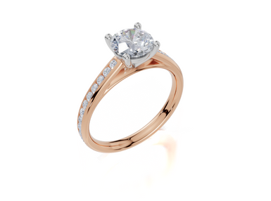 18ct Rose Gold Round Cut 1.32 Carat tw of  Diamond Ring